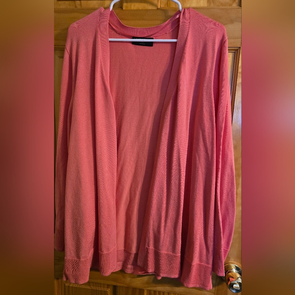 Coral Open Front Cardigan